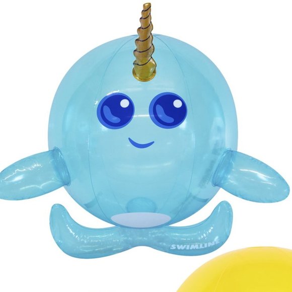 COPY - COPY - Swimline Narwhal Beach Ball Swimming Pool Float - Picture 3 of 6